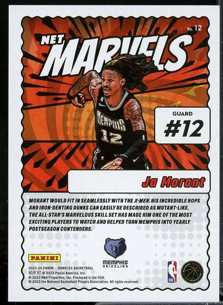 Amazon.com: Ja Morant Card 2023-24 Donruss Net Marvels Press